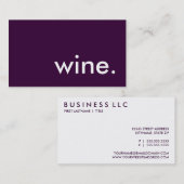 Carte De Visite du vin. (Devant / Derrière)