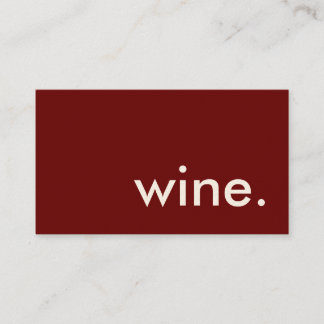 Carte De Visite du vin.