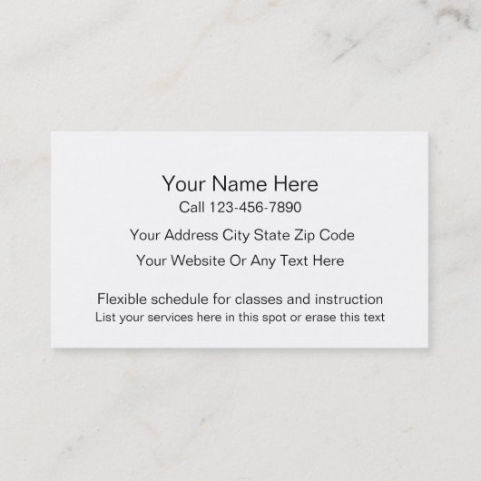 Carte de visite du yoga (Dos)