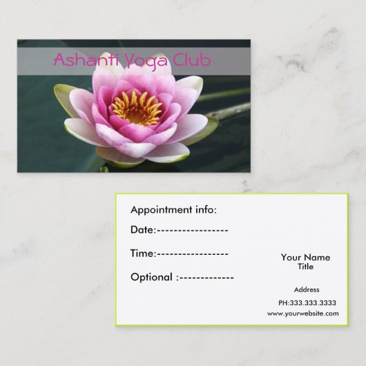 Carte de visite du yoga (Devant / Derrière)