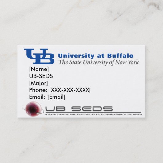 Carte de visite d'UB SEDS (Devant)