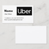 Carte de visite d'Uber (Devant / Derrière)
