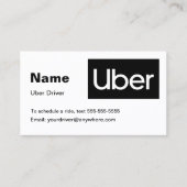 Carte de visite d'Uber (Devant)