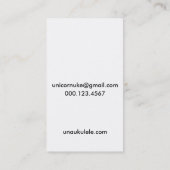 Carte de visite d'ukulélé (Dos)