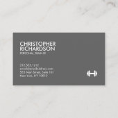 Carte De Visite Dumbbell Logo Fitness Personal Trainer Orange/Grey (Dos)