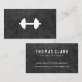 Carte De Visite Dumbbell Personal Trainer (ardoise) (Devant / Derrière)