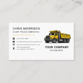 Carte De Visite Dump Truck Services (Devant)
