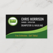 Carte De Visite Dumpster and Hauling QR Code Business Card (Devant)