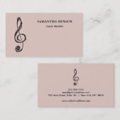 Carte de visite d'un musicien élégant avec note de (Devant / Derrière)