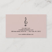 Carte de visite d'un musicien élégant avec note de (Dos)