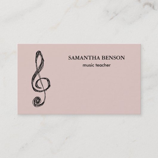 Carte de visite d'un musicien élégant avec note de (Devant)