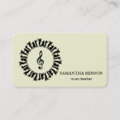 Carte de visite d'un musicien élégant avec note de (Devant)