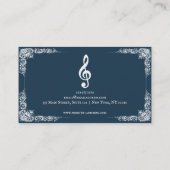 Carte de visite d'un musicien élégant avec note de (Dos)