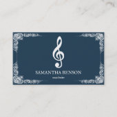 Carte de visite d'un musicien élégant avec note de (Devant)