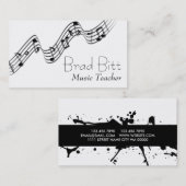 Carte de visite d'un professeur de musique moderne (Devant / Derrière)