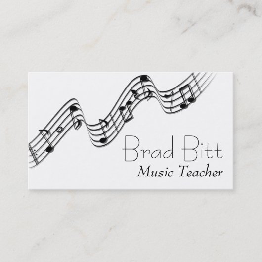 Carte de visite d'un professeur de musique moderne (Devant)