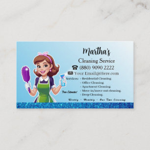 Carte de visite d'un service de nettoyage moderne