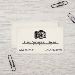 Carte de visite d'un studio de photographie