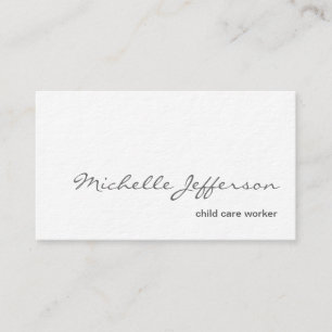 Carte de visite d'un travailleur de garde d'enfant