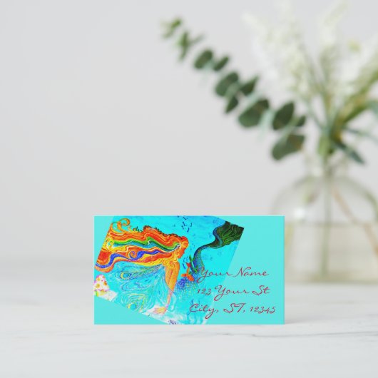 carte de visite d'une chevelure de sirène (Debout devant)