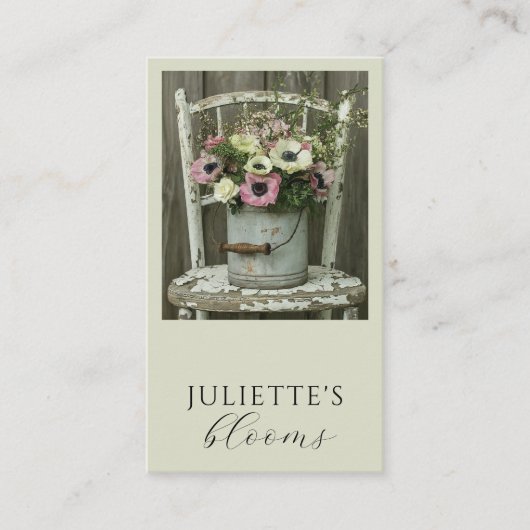 Carte de visite d'une fleuriste créatrice florale  (Devant)