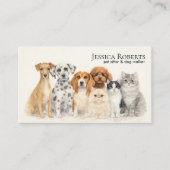 Carte de visite d'une promeneuse de chiens et gard (Devant)