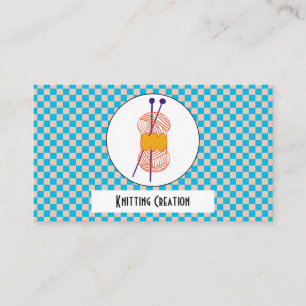 Carte De Visite Duo bleu clair et beige tricot à carreaux de Buffa