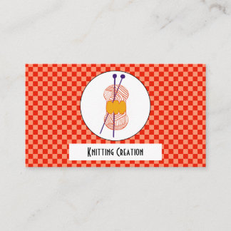 Carte De Visite Duo Orange & Light Orange Buffalo Plaid Tricot