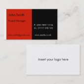 Carte De Visite Duo - rouge et noir (2" x 3,5") (Devant / Derrière)