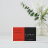 Carte De Visite Duo - rouge et noir (2" x 3,5") (Debout devant)