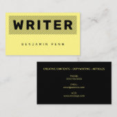 Carte De Visite Duo ton brutal noir jaune (Devant / Derrière)