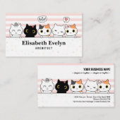 Carte De Visite Duodle de la famille des chats de chatte (Devant / Derrière)