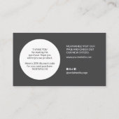 Carte De Visite Duotone elegant gray white Thank you card (Dos)