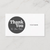 Carte De Visite Duotone elegant gray white Thank you card (Devant)