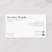 Carte de visite d'Upholstery Upholstery (Dos)