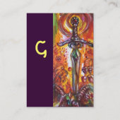 CARTE DE VISITE DURENDAL, ÉPÉE ROMANTIQUE ET MONOGRAMME ANGEL (Dos)