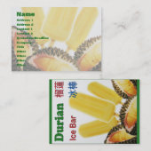 Carte De Visite Durian Ice Bar Tropical Fruit Popsicle (Devant / Derrière)