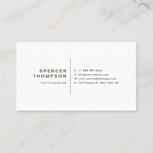 Carte De Visite Dusk Green Modern Sans Serif Typographie Minimalis (Devant)