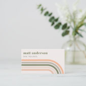Carte De Visite Dusky Bold Retro Rainbow Desert Chic Blush Rust (Debout devant)