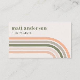 Carte De Visite Dusky Bold Retro Rainbow Desert Chic Blush Rust