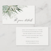 Carte De Visite Dusky Green Leafy Fern Mariage Succulent Détails (Devant / Derrière)