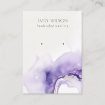 Dusky Lilac Abstract Watercolor Agate Earring
