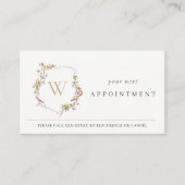 Carte De Visite Dusky rose Fleur sauvage Monogram Crest Nomination (Devant)