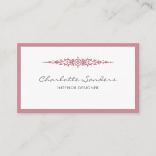 Carte De Visite Dusky rose luxe minimaliste chic typographie moder