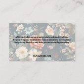 Carte De Visite Duster de nettoyage | Élégant motif floral (Dos)