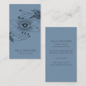 Carte De Visite Dusty Blue Chic Modern Mystic Tarot Reader (Devant / Derrière)
