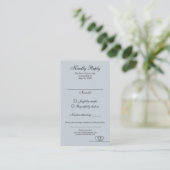 Carte De Visite Dusty Blue Modern Mix and Match Wedding RSVP Card (Debout devant)