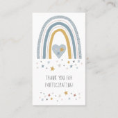 Carte De Visite Dusty Blue Modern Rainbow Baby Boy Diaper Raffle (Dos)
