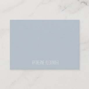 Carte De Visite Dusty Blue Nom Uniquement sur le Devant