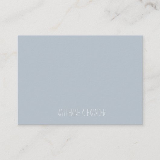 Carte De Visite Dusty Blue Nom Uniquement sur le Devant (Devant)